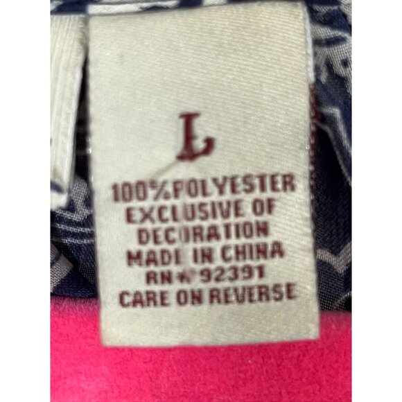 Retro Floral Lace Sheer Top L Blue Coastal Preppy Boho Western Nautical 80s - Picture 3 of 12